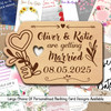Key Lock Love Personalised Wooden Wedding Save The Date Magnets & Backing Cards