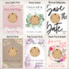 Wreath Round Personalised Wooden Wedding Save The Date Magnets & Backing Cards