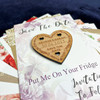 Heart Wreath Personalised Wooden Wedding Save The Date Magnets & Backing Cards