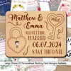 Lock and Key Personalised Wooden Wedding Save The Date Magnets & Backing Cards