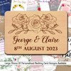 Roses Floral Personalised Wooden Wedding Save The Date Magnets & Backing Cards