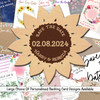 Sunflower Personalised Wooden Wedding Save The Date Magnets & Backing Cards