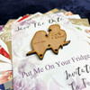 Lovebirds On Branch Wooden Wedding Save The Date Magnets & Backing Cards