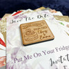 Wedding Cake Square Wooden Wedding Save The Date Magnets & Backing Cards