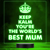 You're The World's Best Mum Mother's Day Personalised Gift Colour Night Light