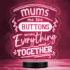 Mums Are Like Buttons Quote Mother's Day Personalised Gift Colour Night Light