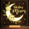 Mum Boho Crescent Moon Stars Flowers Mother's Day Personalised Gift Night Light