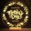 Happy Mother's Day Wreath Leaves Mum Personalised Gift Warm Lamp Night Light