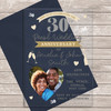 30th Photo Heart Pearl Acrylic Clear Wedding Anniversary Party Invitations