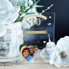 30th Photo Heart Pearl Acrylic Clear Wedding Anniversary Party Invitations