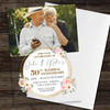 50 Years 50th Photo Gold Acrylic Clear Wedding Anniversary Party Invitations