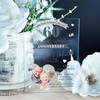 60th Photo Heart Diamond Acrylic Clear Wedding Anniversary Party Invitations