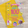 100th Or Any Age Party Cake Champagne Acrylic Clear Birthday Party Invitations