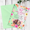 40th Or Any Age Photo Pink Floral Acrylic Clear Birthday Party Invitations