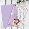 13th Or Any Age Photo Floral Acrylic Transparent Birthday Party Invitations