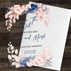 Pink Blue Flowers Acrylic Clear Transparent Wedding Save The Date Invite Cards