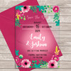 Bright Tropical Flowers Acrylic Clear Luxury Wedding Save The Date Invite Cards