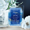 Blue Wash Gold Acrylic Clear Transparent Luxury Wedding Invitations Invites