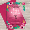 Bright Tropical Flowers Acrylic Clear Transparent Wedding Invitations Invites