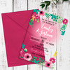 Bright Tropical Flowers Acrylic Clear Transparent Wedding Invitations Invites