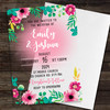Bright Tropical Flowers Acrylic Clear Transparent Wedding Invitations Invites