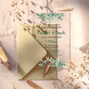 Green Leaves Leaf Acrylic Clear Transparent Luxury Wedding Invitations Invites