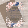 Pink Blue Flowers Acrylic Clear Transparent Luxury Wedding Invitations Invites