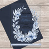 Blue Flower Wreath Acrylic Clear Transparent Luxury Wedding Invitations Invites