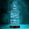 Whiskey Bottle Alcohol Lettering Home Bar Man Cave Colour Change Night Light