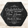 Hexagon Slate Congratulations On Your New Home Hearts Gift Personalised Coaster