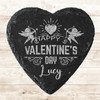 Heart Slate Cupids Happy Valentine's Day Swirls Gift Personalised Coaster