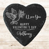 Heart Slate Dove Roses Floral Valentine's Love Letter Gift Personalised Coaster
