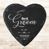 Heart Slate Groom To Be Bowtie Engagement Date Gift Personalised Coaster