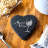 Heart Slate Mum's Wine Drink Mother's Day Gift Personalised Coaster