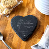 Heart Slate Bride and Groom Line Art In Love Wedding Day Gift Personalised Coaster