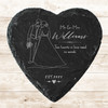 Heart Slate Bride and Groom Line Art In Love Wedding Day Gift Personalised Coaster