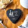 Heart Slate Silhouette Proposal Engagement Date Gift Personalised Coaster