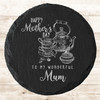 Round Slate Teapot Cups Cake Mother's Day Mum Gift Personalised Coaster