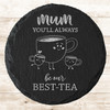 Round Slate Tea Cups Mum Children Bestie Mother's Day Gift Personalised Coaster