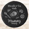 Round Slate Biscuits Tea Happy Mummy Mother's Day Gift Personalised Coaster Round Slate Biscuits Tea Happy Mummy Mother's Day Gift Personalised Coaster