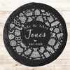 Round Slate MR and MRS Wedding Icons Gift Personalised Coaster