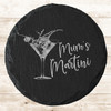 Round Slate Mum's Martini Cocktail Mother's Day Gift Personalised Coaster