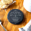 Round Slate New Home Memories Family Names Moving In Gift Personalised Coaster