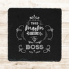 Square Slate This Mum Is The Boss Mother's Day Doodles Gift Personalised Coaster