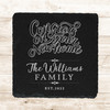 Square Slate Congrats On Your New Home Family Name Gift Personalised Coaster