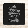 Square Slate Cute Cupid Happy Valentine's Day Gift Personalised Coaster