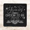 Square Slate Groom To Be Stars Engagement Date Gift Personalised Coaster