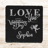 Square Slate Love You Happy Valentine's Day Cupid Gift Personalised Coaster