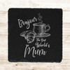 Square Slate Bonjour Mug World's Best Mother's Day Gift Personalised Coaster