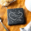 Square Slate Stars Couple Happy Valentine's Romantic Gift Personalised Coaster